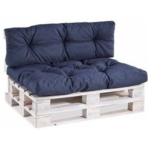 Gutekissen, palletkussens, tuinbankkussens, gewatteerde kussens gevuld met gegranuleerd Poulirette schuim, vele kleuren en maten PPI (Rugleuning 120x40, gesteppt Donkerblauw)