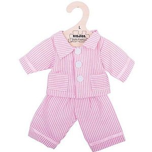 Bigjigs Toys roze gestreepte Rag Doll Pyjama 38cm Soft Doll - Geschikt voor 2 + jaar