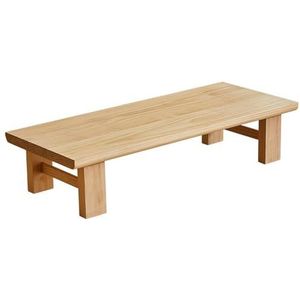 ZENCIX Lage tafel om op de vloer te zitten, massief houten Japanse theetafel lage tafel voor vloer zitten dineren, houten salontafel meubels voor woonkamer, receptieruimtes