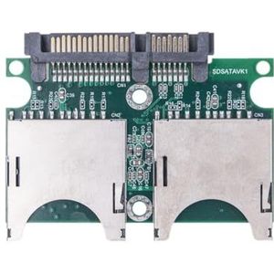 Dubbele SD naar SATA-converter, industriële SD naar SATA-adapterkaart, 15-pins + 7-pins SD naar seriële adapterkaart