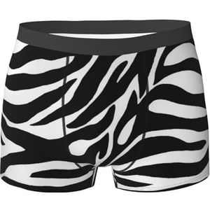 ZJYAGZX Zebra Print Print Heren Boxer Slips Trunks Ondergoed, Zachte Comfortabele Bamboe Viscose Ondergoed Trunks, Zwart, L
