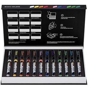Karin - Realbrush Pigment Set - 12 Stuks - Basis Kleuren - Penselen