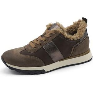 Paul Green Damessneakers met uitneembaar voetbed, lage sneakers voor dames, warm gevoerd, bruin 00x, 38.5 EU