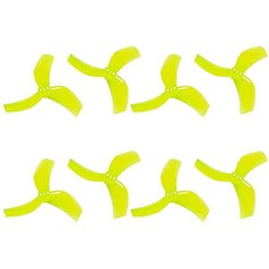 4 paar 8 stuks kanaalprops PC 3-paddle-propeller CW CCW 3 gaten voor Gemfan D63 1105-1108 Motor Cine Whoop RC FPV Racedrone Vervangende onderdelen Accessoires (Kleur: fluorescerend geel)