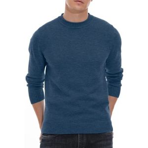 Basic herentrui met ronde hals en ronde hals, 08 Vc Blauw, XL