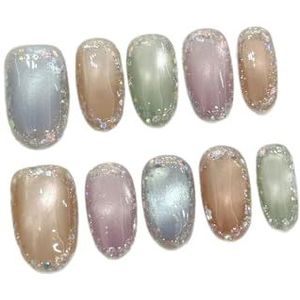 Taro Paarse Bloem Koel Reliëf Witte Camellia Eenvoudig Zacht Elegant Whitening Handgemaakte Press On Nails Valse nagels (Size : M)