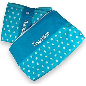 Luiertas ster met onderlegger, luiertas gepersonaliseerd, baby wikkelonderlegger, toilettas met naam, luierset voor onderweg turquoise