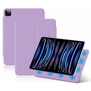Hoes voor iPad Air 13 inch (M2) 2024, Magnetische Afneembare Hoes, Staande/Liggende Hoek, Slank Lichtgewicht Lichaam En Automatische Slaap-/Waakstand,Purper