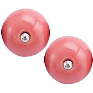 Keramische Knoppen Vintage Kastknoppen, 2 stuks zwarte ronde deurknoppen, keramische kastdeur ladeknoppen, kasttrekgreep, keukenmeubilair kinderkamer decor (roze)