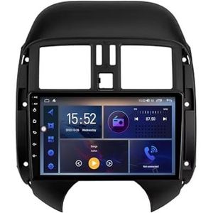 Dubbele DIN Android 14 autoradio voor Nissan Sunny Versa 2012-2014 9 Duim QLED Touch screen-met Draadloze Carplay Android Auto GPS navigatie 4G WiFi Stuurwielbediening achteruitrijcamera(P5 4G+WIFI 8C