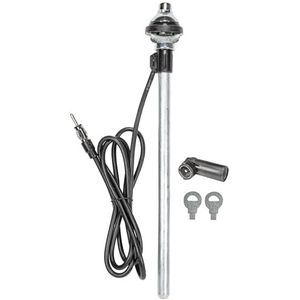 tomzz Audio 1000-040 Telescopische Antenne Universeel voor Fender Mount grote kop, din + ISO-connector, roestvrij staal look