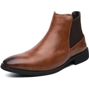 ZARAPLUS Heren Chelsea Boots Stijlvolle Casual Oxford Laarzen,Bruin,38 EU