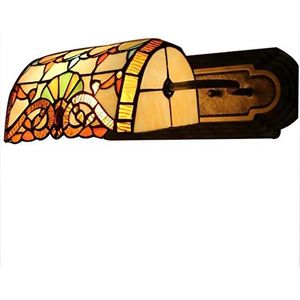 Tiffany Stijl LED Wandlamp, 16 Inches, Glas-In-Lood, Barok Stijl, Gebruikt In Gangen, Spiegels, Voorkant, E27, Galeries, Gangen