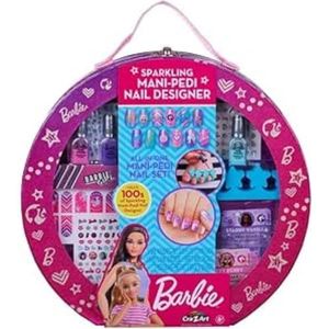 Cra-Z-Art 34070 Barbie Sparkling Mani Designer Babrie Draagtas Beauty Set Polish, Pedi weken en Nail Stickers Officiële Merchandise, elk