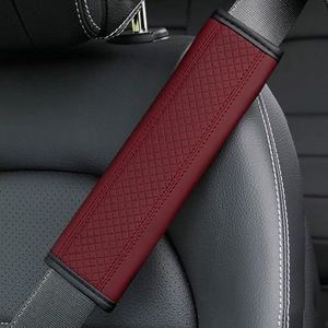 Auto Gordelbeschermers voor Ford Puma St K2 2020-2026, Comfortabel en Duurzaam PU Leer Veiligheidsgordelbeschermingskussen, Auto Interieur Accessoires,E/Red