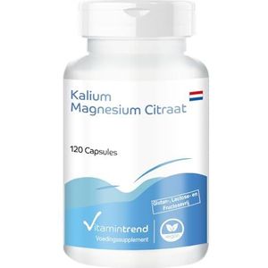 Kaliummagnesiumcitraat - met 900mg kalium en 240mg magnesium per dagelijkse dosis - 120 capsules - hooggedoseerd - veganistisch - biologisch beschikbare supplementen uit Duitsland | Vitamintrend