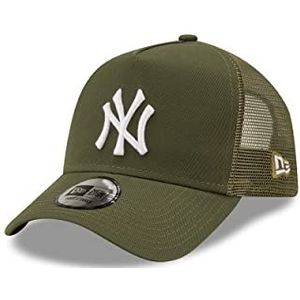 New Era New York Yankees MLB Tonal Mesh Olive A-Frame Adjustable Trucker Cap - One-Size