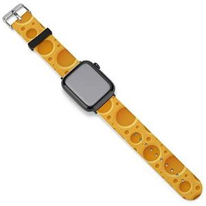 Gele kaas mode horlogeband siliconen verstelbaar anti-zweet compatibel met IWatch Yellow Cheese