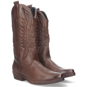 shoes&blues.es Cowboylaarzen voor dames, met borduurwerk, Bruin, 41 EU