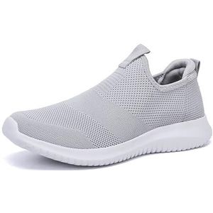 Zomersportschoenen Orthopedische Damesschoenen Ademende Loopschoenen Van Gebreid Mesh Vrijetijdswandelschoenen Lichtgewicht Instappers Antislipsneakers (Color : Gray, Size : 41 EU)