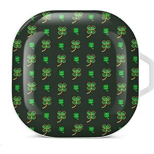 Ierse vierbladige geluksklavertjes Happy St. Patrick's Day oordopjes hoesje compatibel met Samsung harde beschermhoes wit stijl