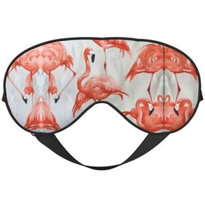 Flamingo's op witte print, uniseks, ultrazacht, lichtblokkerend oogmasker voor optimaal comfort en slaap