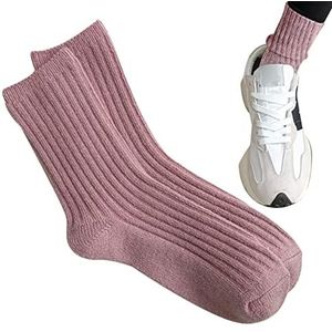 Dames Crew Sokken | Dames Wollen Sokken Winter Warme Sokken met Elastische Manchet,Dikke gezellige sokken Cadeaus voor Kerstmis, verjaardag, nieuwjaar Facynde