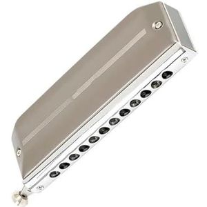 12-gaats aluminium kam chromatische mondharmonica ronde mondstukken met gladde randen Mondharmonica Geschikt Voor Beginners (Color : Ab)