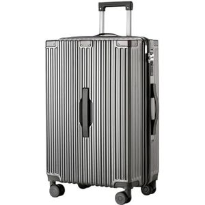 koffer Koffer met capaciteit en wielen, drukbestendig en anti-valkoffer, afgesloten koffer met ritssluiting, handbagage trolleykoffer (Color : F, Size : 20in)