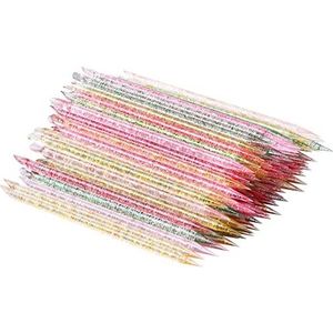 Nagelriemschuiver, nagelriemschuiver, kunststof nagelriemschuiver, professionele nagelriemduwer van kunststof met dubbele kop, voor nagelriemduweren, nail art, manicure, pedicure, 100 stuks