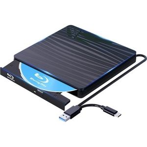 Externe USB 3.0 optische drive for laptop-pc Windows 11/10 Mac draagbare 3D RW-drive dvd-cd-speler branderlezer
