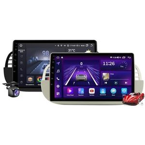 Wit,M200S,Android 15.0 Radio 2 Din Auto Stereo met 4G 5G WiFi DSP Carplay Android Auto voor Fiat 500 2007-2014 GPS Navigatie 9'' MP5 Multimedia Video Player FM BT Ontvanger