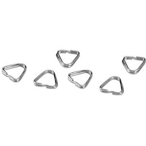 Hama Set van 6 splenringen/sleutelringen voor bevestiging van camerariemen, driehoekige vorm, diameter: 12 mm, zilver