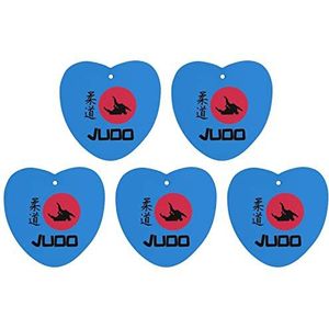Japan Judo Vlag Auto Luchtverfrisser Opknoping Auto Aromatherapie Tabletten Hanger Charms Voor Vrouwen Mannen Gift Liefde vorm