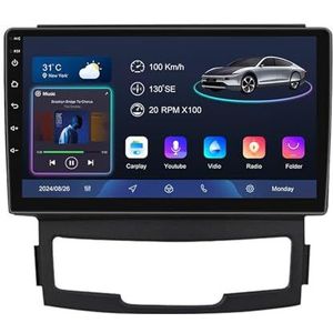 Android 14 9 Inch Touchscreen Autoradio 2 Din voor Ssangyong Korando 2010-2013 met CarPlay & Android Auto Stuurbediening GPS Navigatie AHD Backup Camera Bluetooth (YS60 (8+128G))