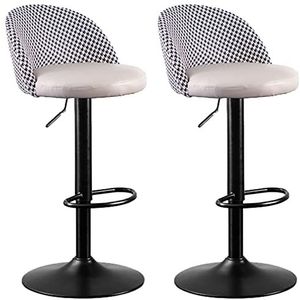 Home barkruk keuken eiland stoelen 2 stuks hoge krukken comfortabele rugleuning draaibare stoel, kantoor receptie barkrukken, verstelbaar 61-82 cm (kleur: -05) (kleur: 4)