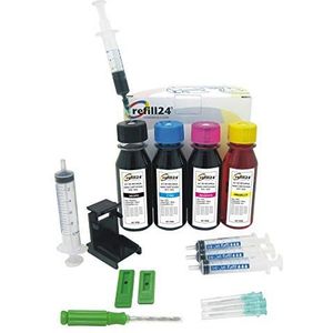 refill24: Navulset compatibel met inktpatronen Canon 510/512-511/513 inktpatronen, zwart en kleur, met clip en accessoires +400ml