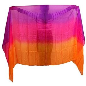 Danswaaier, zijden waaiers, Muntengordel Zijden Buikdanssluier 200/250/270cm Handgemaakte Geverfde Sjaal Rood Oranje Geel Zwart Gradiënt Dansaccessoires(Bianco,200x90cm)