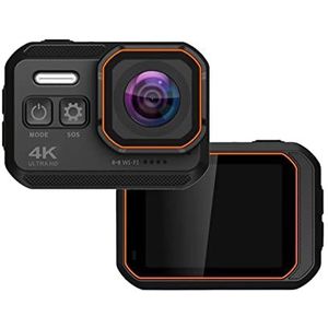 Digitale Camera, Actie Camera 4K 1080P 60fps Gestabiliseerd IP68 Onderwater Waterdichte Helm Motorfiets Sport Video Cam Moto Bike 16MP Webcam(128G SD Card)