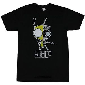 New-T-Shirt-Summer-Style-Hip-Hop-Men-T-Shirt-Tops-Invader-Zim-Mens-T-Shirt Black S