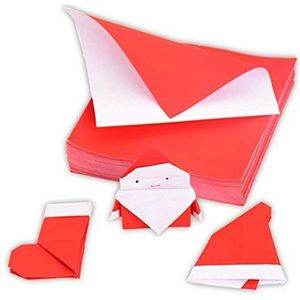 Molinter Origami papier ambachtelijk papier Kerstmis rood wit knutselpapier Origamipapier dubbelzijdig vouwpapier voor kinderen stijl 1