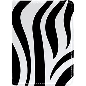 Paspoorthouder voor dames en heren, reispaspoort portemonnee paspoort cover reisdocumenten organizer zwart-wit Zebra print, Meerkleurig, 10x14cm/4x5.5 in