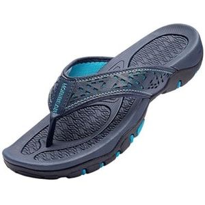 fengqingyunyan0304 Slide, ademende slippers voor heren - lichte zomersandalen voor heren, Blauw, 46 EU