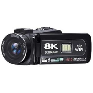 Videocamera, 8K HD-videocamera, 3 inch LCD-touchscreen, 18x digitale zoom, camerarecorder, ultra HD WIFI, draagbare opnamecamcorder(With 64GB Card)