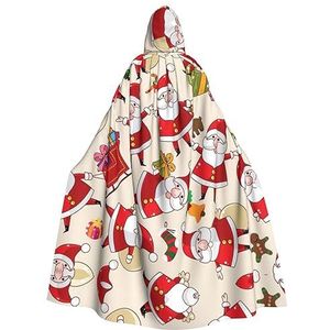 SSIMOO Kerst Cartoon Kerstman Volwassen Hooded Mantel, Vreselijke Ghost Party Mantel, geschikt voor Halloween en themafeesten