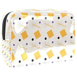 Memphis Cube Patroon Print Reizen Cosmetische Tas voor Vrouwen en Meisjes, Kleine Waterdichte Make-up Tas Rits Pouch Toiletry Organizer, Meerkleurig, 18.5x7.5x13cm/7.3x3x5.1in, Modieus