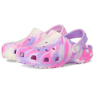 Crocs Classic Marbled Tie-Dye Clogs voor peuters, uniseks, kinderen, roze crush/multi, 15,0 cm, Pink Crush Multi, 15.0 cm
