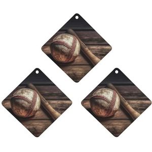 Auto luchtverfrissers opknoping luchtverfrisser honkbal op houten geur geurkaarten auto aromatherapie tabletten interieur spiegel hanger voor kledingkast badkamer ruit zwart