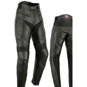Texpeed RS Sports motorbroek voor heren leer met verwijderbare protectoren - Biker CE bescherming (EN 1621-1) - Texpeed - Zwart - XL Taille/Beenmaat Lang