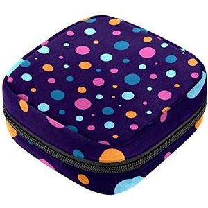 Polka Dot Kleur Maandverband Opbergtas Menstruatie Pad Tas Draagbare Menstruatie Cup Pouch met Rits voor Tiener Meisjes Vrouwen Dames